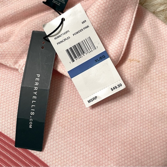 Perry Ellis powder pink polo shirt - Picture 3 of 5